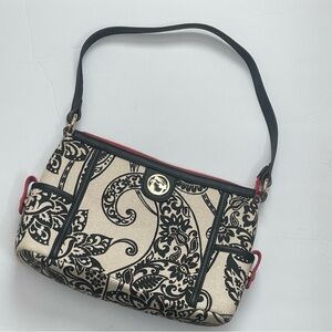 Spartina 449 Black and Cream with Pops of Hot Pink Shoulder Bag